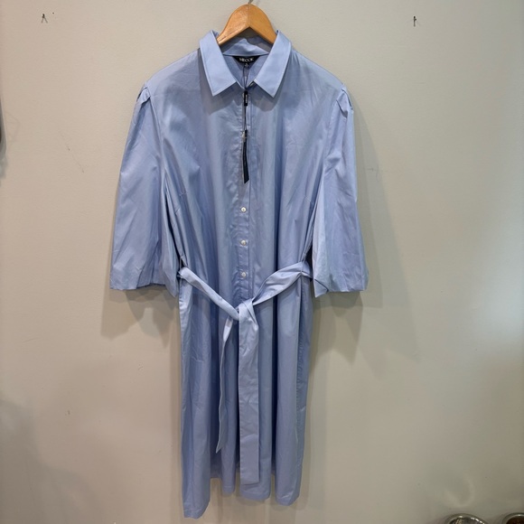 Misook Dresses & Skirts - Misook Puff-Sleeve Mide Shirt Dress Women’s Size XL NEW